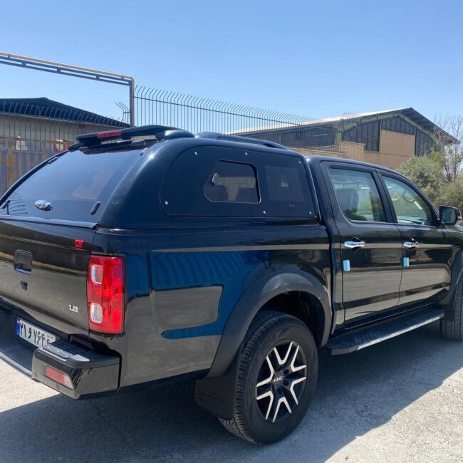 اتاق فایبرگلاس عقب شیب دار شیشه بغل کشویی جک و کی ام سی