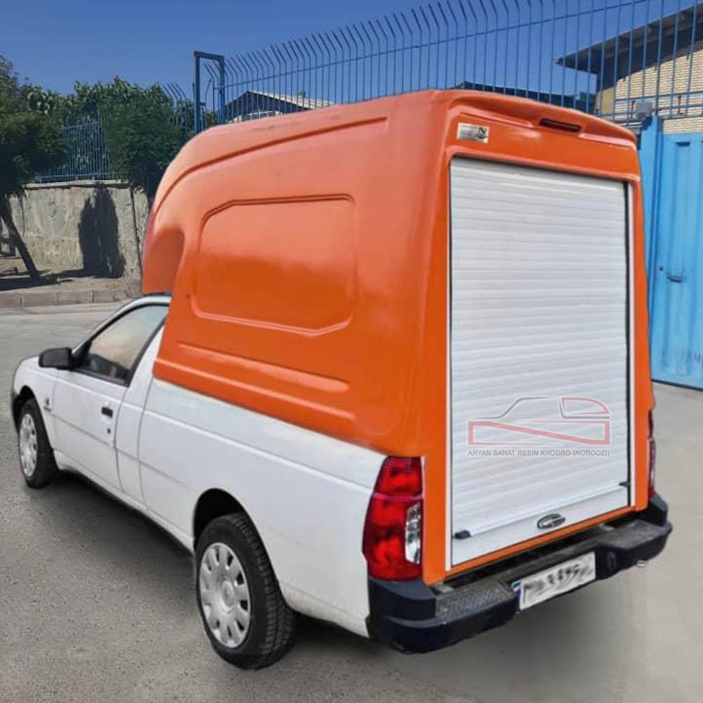 آرین صنعت رزین خودرو سازنده انواع کانوپی فایبرگلاس و کابین عقب آریسان درب کرکره
