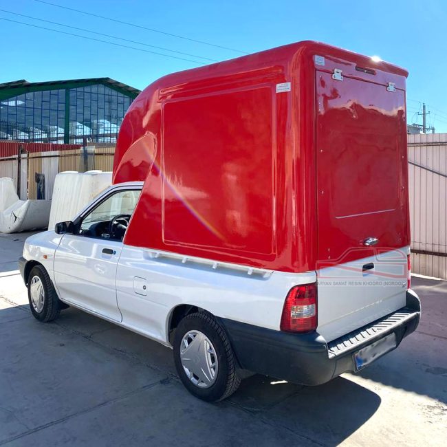 کابین فایبرگلاس عقب پراید درب عقب جک بغل بسته